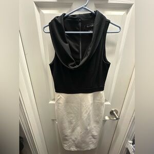 White House Black Market Black and White Sleeveless Dress